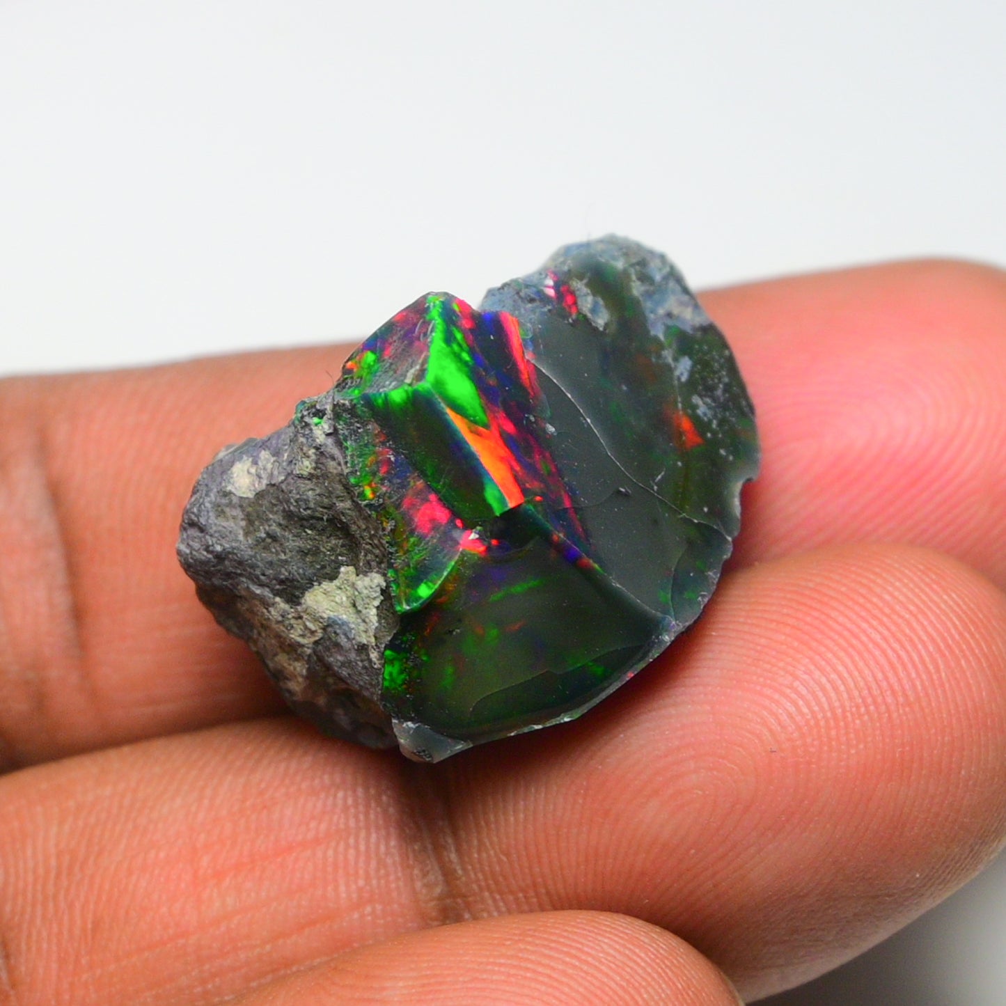 Black Opal 28.15 Carats | Natural Black Ethiopian Opal Rough - Ready for Cutting & Jewelry