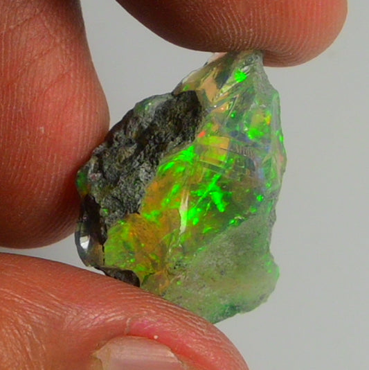 Black Opal Weight: 22.10 Carats | Natural Black Ethiopian Opal Rough - Ready for Cutting & Jewelry