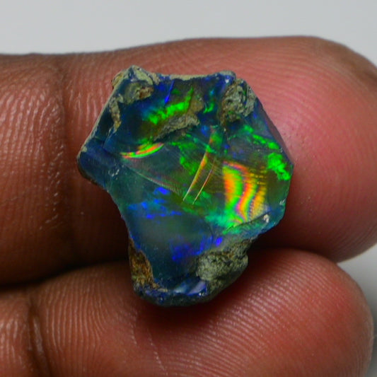 Black Opal 8.50 Carats | Natural Black Ethiopian Opal Rough - Ready for Cutting & Jewelry