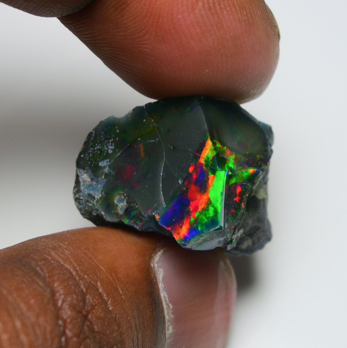 Black Opal 28.15 Carats | Natural Black Ethiopian Opal Rough - Ready for Cutting & Jewelry