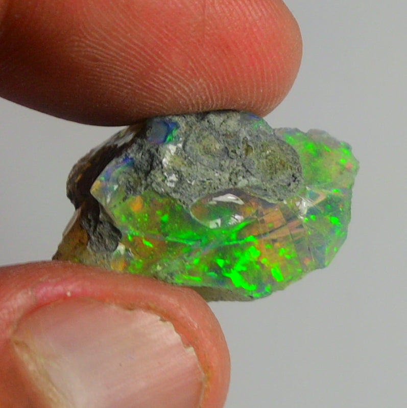 Black Opal Weight: 22.10 Carats | Natural Black Ethiopian Opal Rough - Ready for Cutting & Jewelry