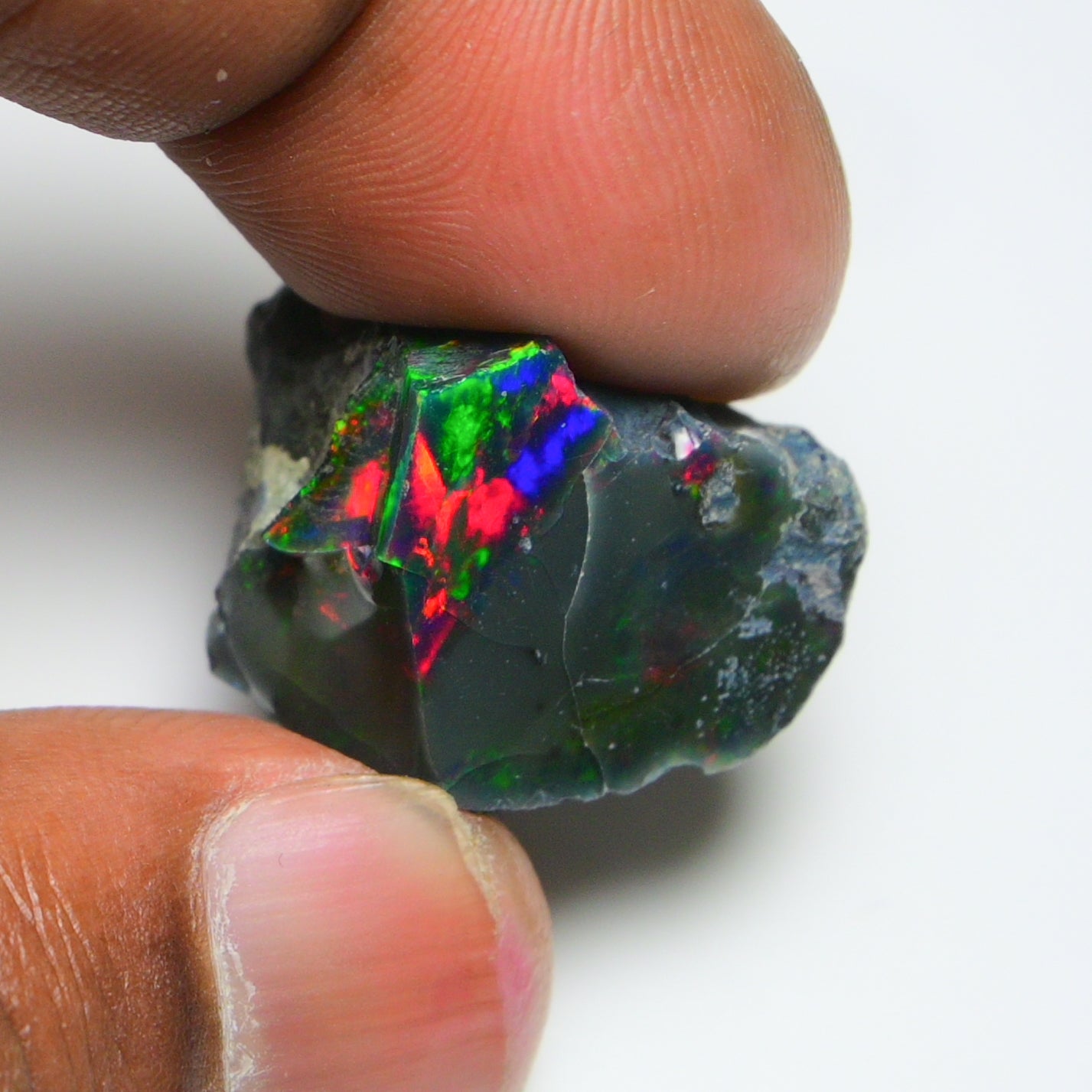 Black Opal 28.15 Carats | Natural Black Ethiopian Opal Rough - Ready for Cutting & Jewelry