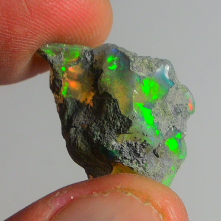 Black Opal Weight: 22.10 Carats | Natural Black Ethiopian Opal Rough - Ready for Cutting & Jewelry