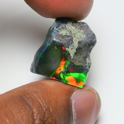 Black Opal 28.15 Carats | Natural Black Ethiopian Opal Rough - Ready for Cutting & Jewelry