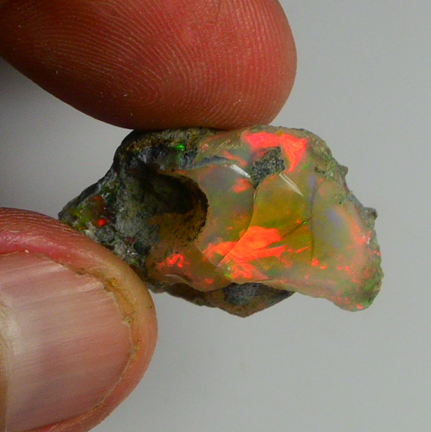 Black Opal Weight: 19.55 Carats | Natural Black Ethiopian Opal Rough - Ready for Cutting & Jewelry