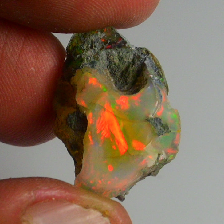 Black Opal Weight: 19.55 Carats | Natural Black Ethiopian Opal Rough - Ready for Cutting & Jewelry
