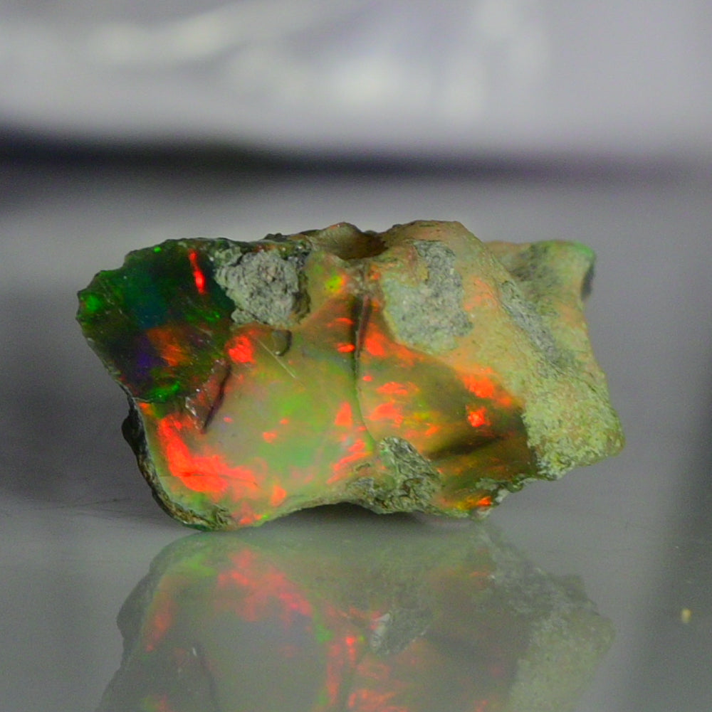 Black Opal Weight: 19.55 Carats | Natural Black Ethiopian Opal Rough - Ready for Cutting & Jewelry