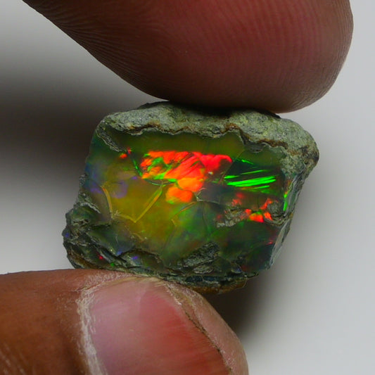 Black Opal 12.45 Carats | Natural Black Ethiopian Opal Rough - Ready for Cutting & Jewelry