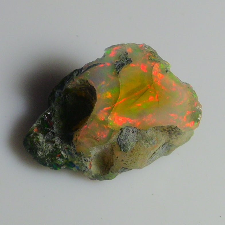 Black Opal Weight: 19.55 Carats | Natural Black Ethiopian Opal Rough - Ready for Cutting & Jewelry