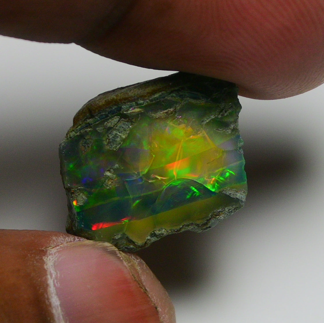 Black Opal 12.45 Carats | Natural Black Ethiopian Opal Rough - Ready for Cutting & Jewelry