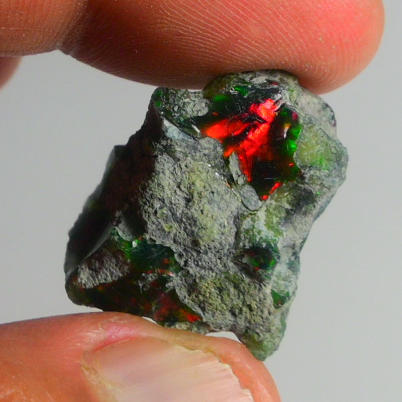 Black Opal Weight: 19.80 Carats | Natural Black Ethiopian Opal Rough - Ready for Cutting & Jewelry