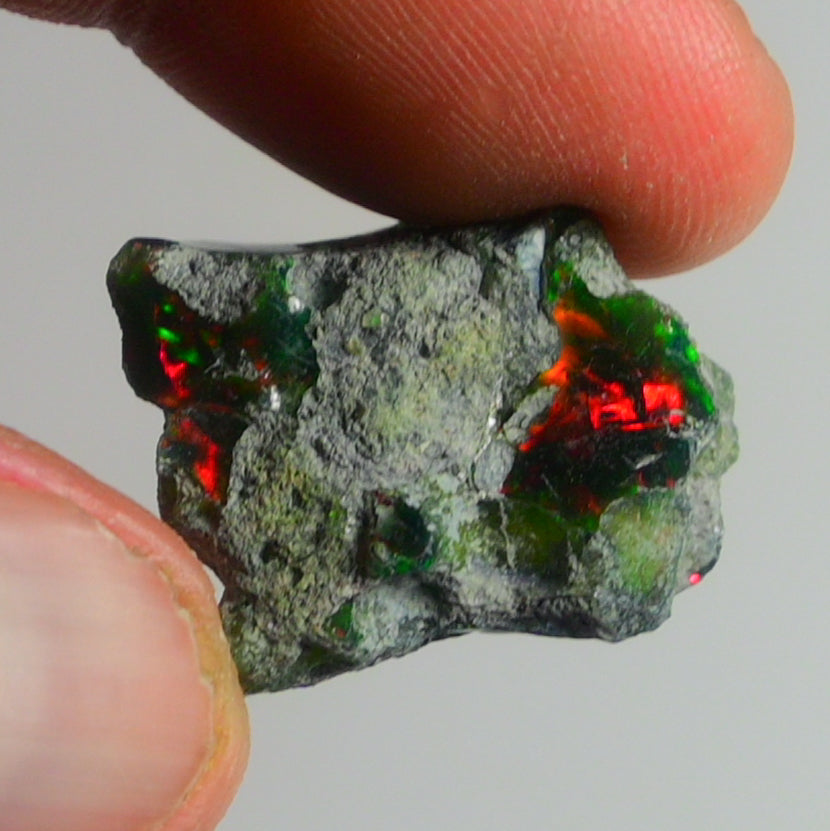 Black Opal Weight: 19.80 Carats | Natural Black Ethiopian Opal Rough - Ready for Cutting & Jewelry