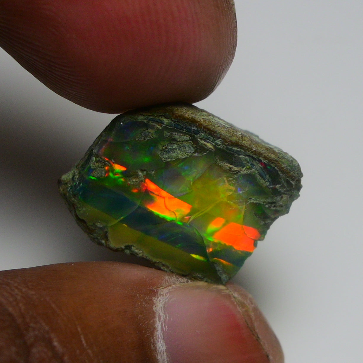 Black Opal 12.45 Carats | Natural Black Ethiopian Opal Rough - Ready for Cutting & Jewelry