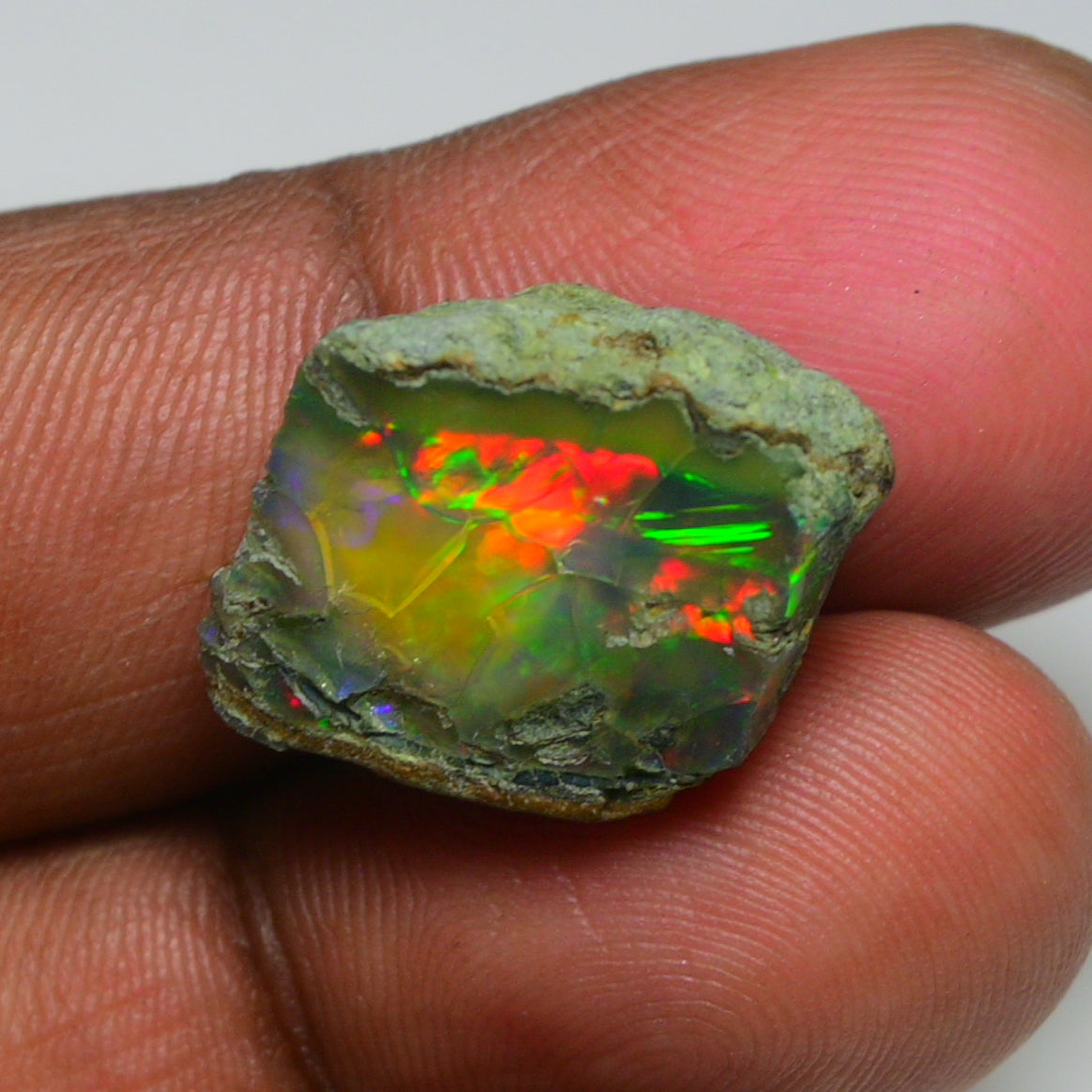 Black Opal 12.45 Carats | Natural Black Ethiopian Opal Rough - Ready for Cutting & Jewelry