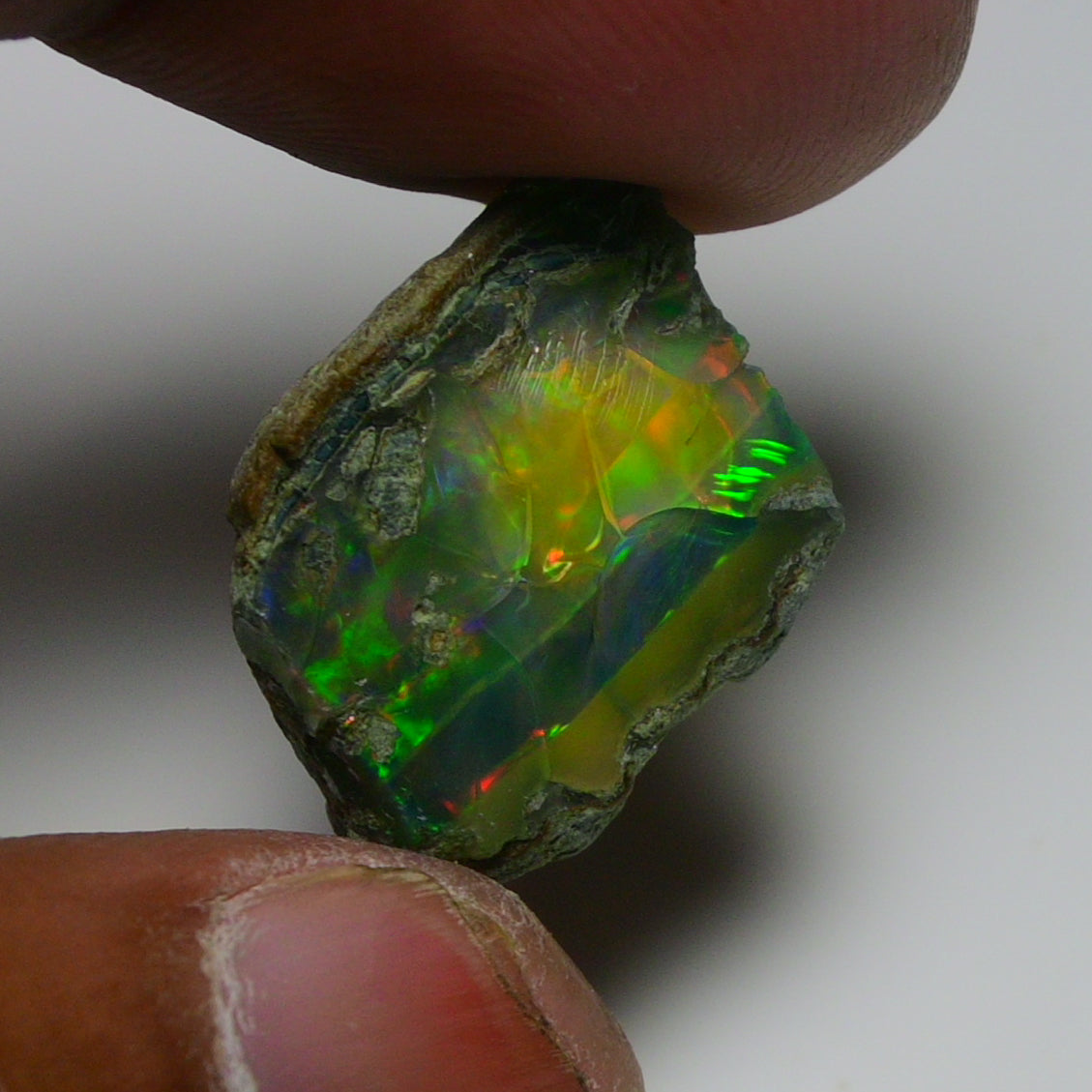 Black Opal 12.45 Carats | Natural Black Ethiopian Opal Rough - Ready for Cutting & Jewelry