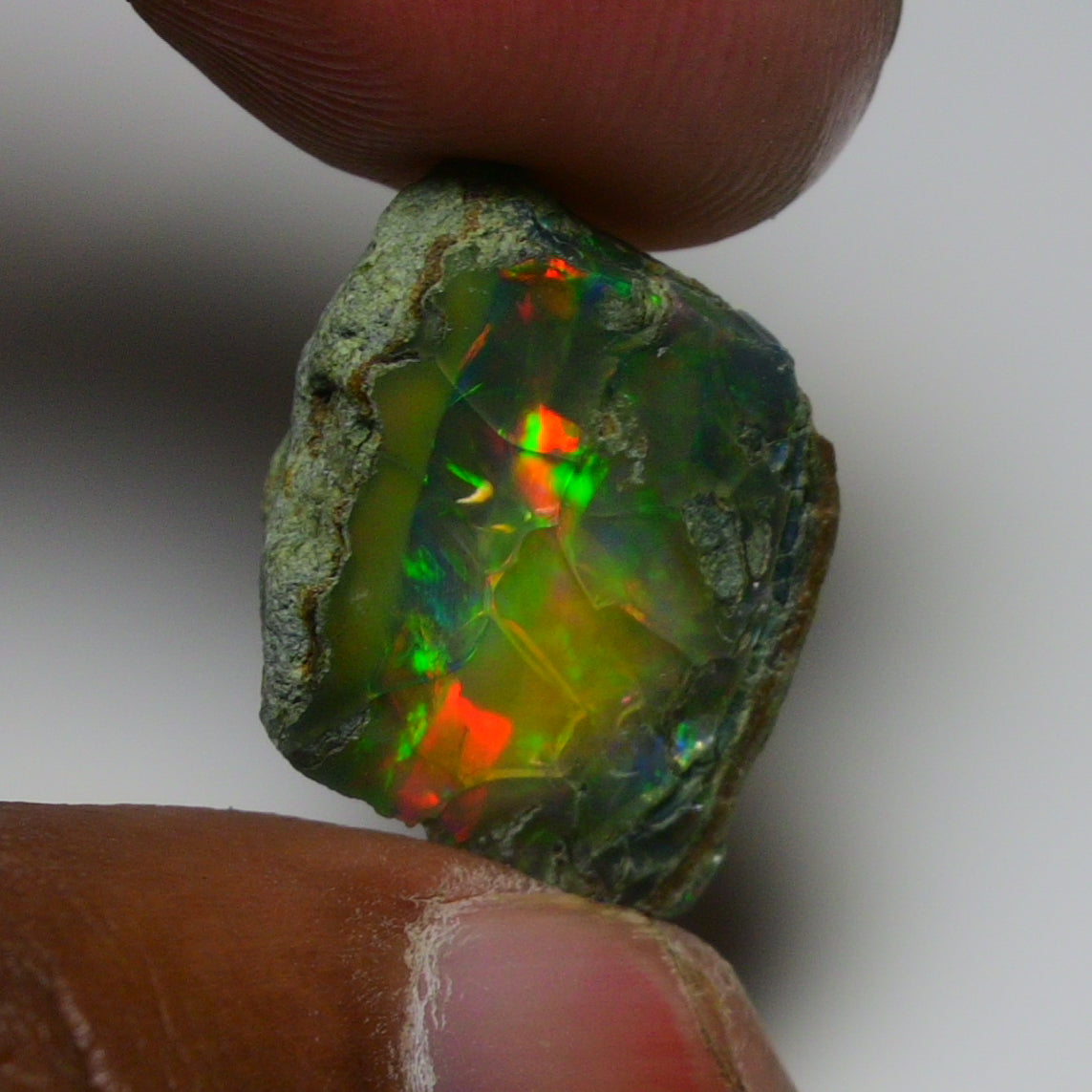 Black Opal 12.45 Carats | Natural Black Ethiopian Opal Rough - Ready for Cutting & Jewelry