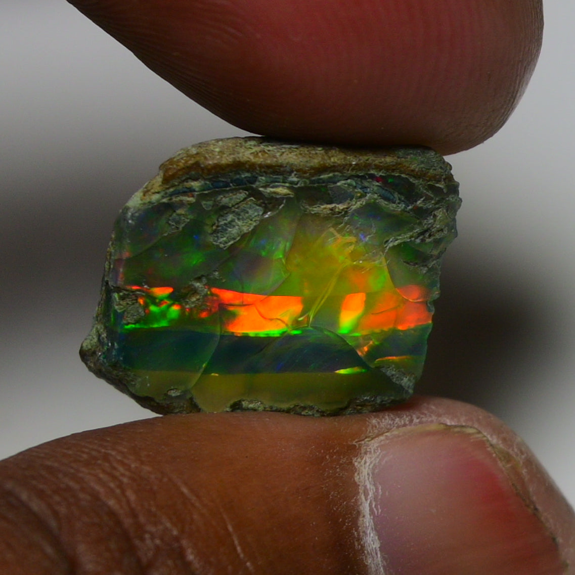 Black Opal 12.45 Carats | Natural Black Ethiopian Opal Rough - Ready for Cutting & Jewelry