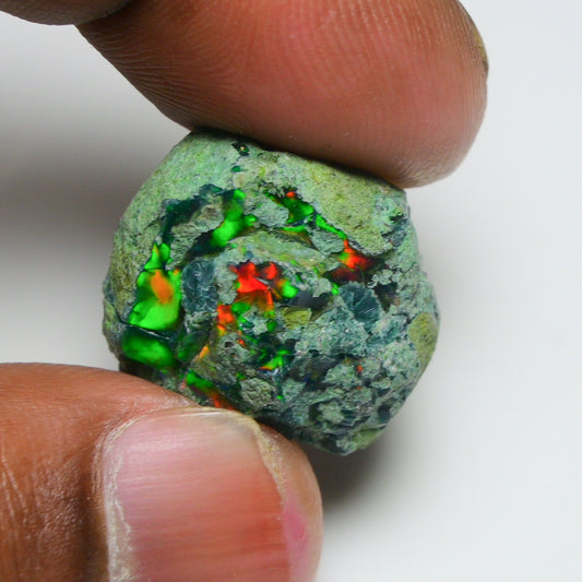 Black Opal 26.60 Carats | Natural Black Ethiopian Opal Rough - Ready for Cutting & Jewelry
