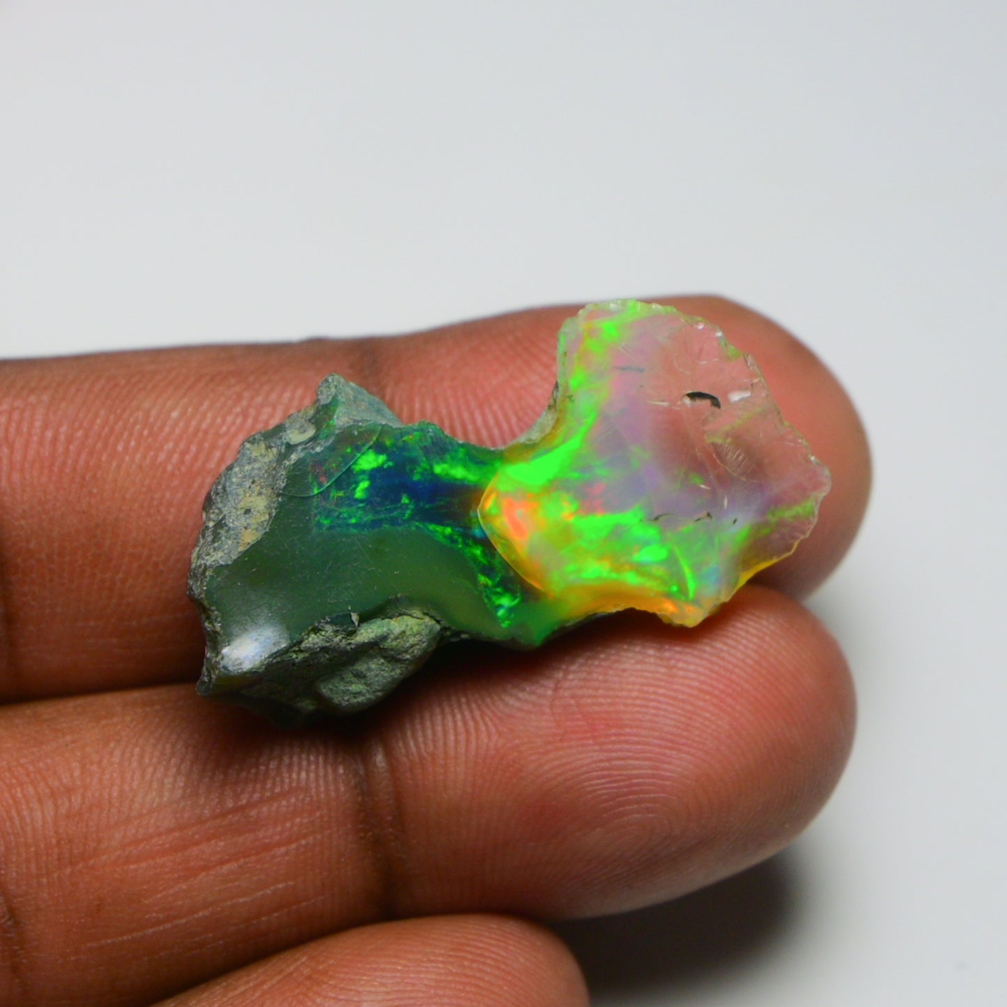 Black Opal 20.75 Carats | Natural Black Ethiopian Opal Rough - Ready for Cutting & Jewelry