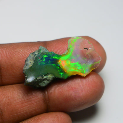 Black Opal 20.75 Carats | Natural Black Ethiopian Opal Rough - Ready for Cutting & Jewelry