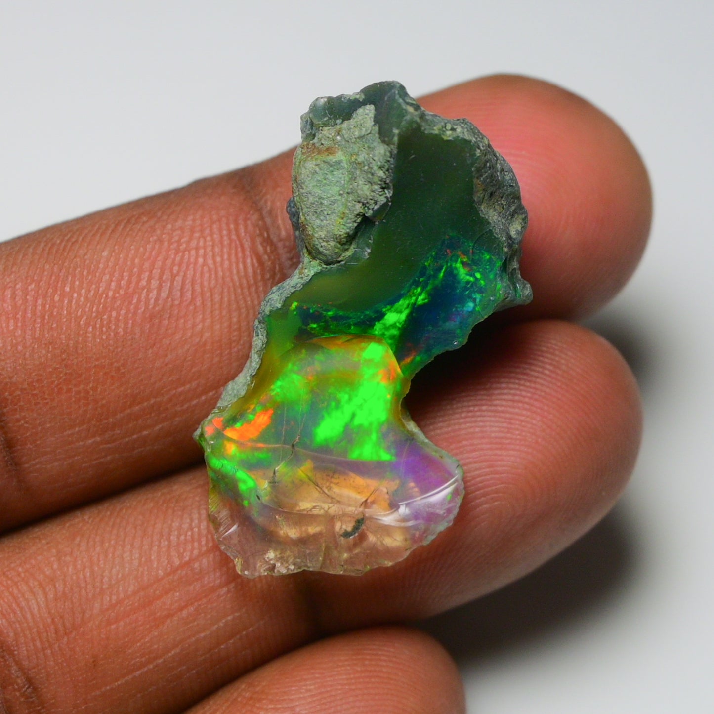 Black Opal 20.75 Carats | Natural Black Ethiopian Opal Rough - Ready for Cutting & Jewelry