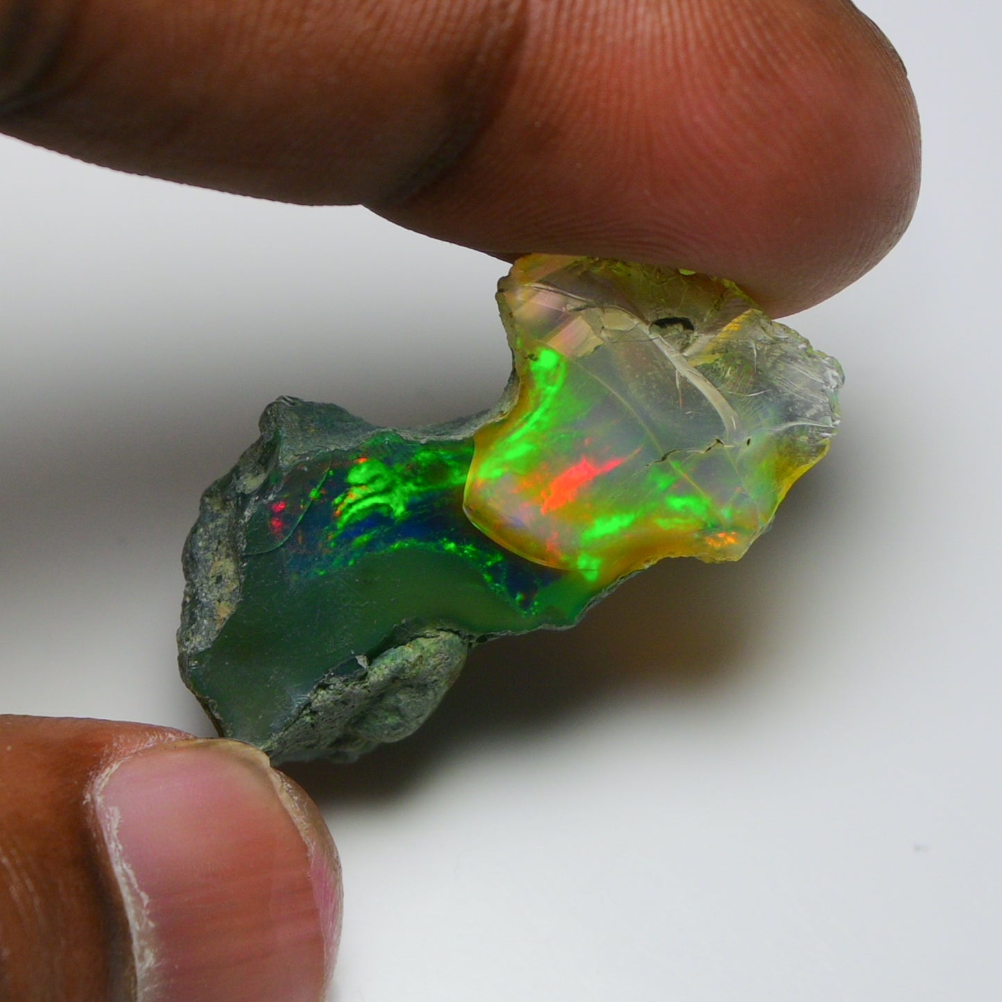 Black Opal 20.75 Carats | Natural Black Ethiopian Opal Rough - Ready for Cutting & Jewelry