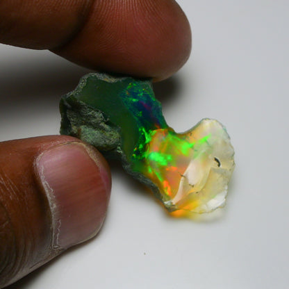 Black Opal 20.75 Carats | Natural Black Ethiopian Opal Rough - Ready for Cutting & Jewelry