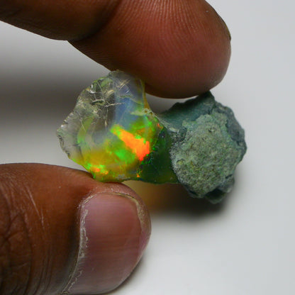 Black Opal 20.75 Carats | Natural Black Ethiopian Opal Rough - Ready for Cutting & Jewelry