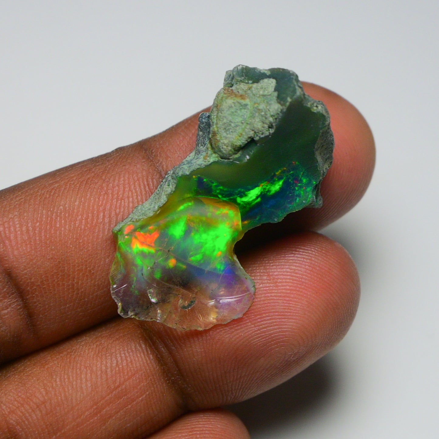 Black Opal 20.75 Carats | Natural Black Ethiopian Opal Rough - Ready for Cutting & Jewelry