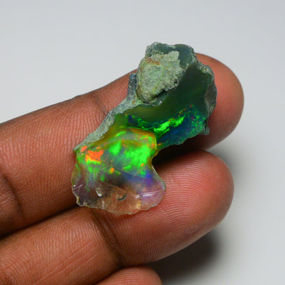 Black Opal 20.75 Carats | Natural Black Ethiopian Opal Rough - Ready for Cutting & Jewelry