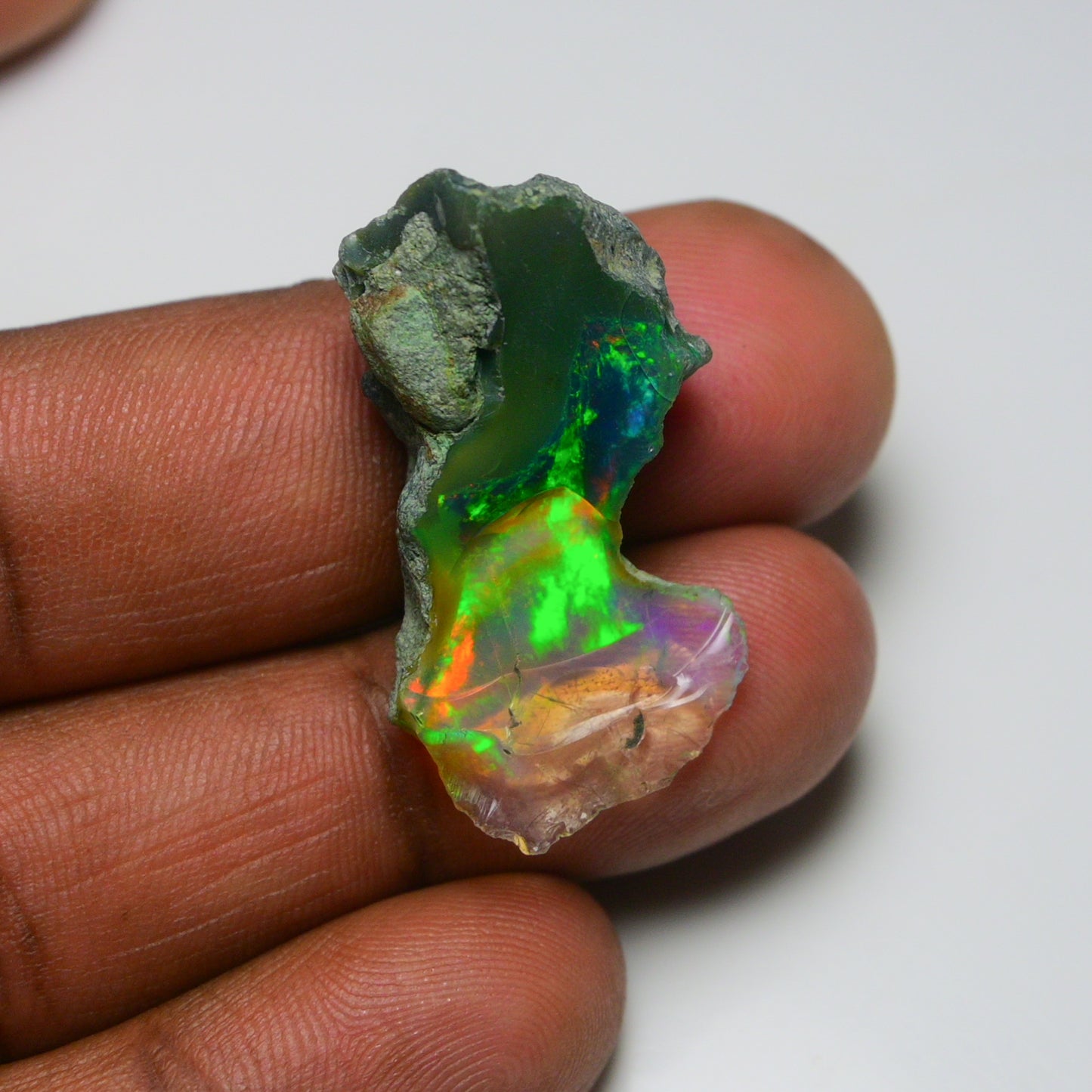 Black Opal 20.75 Carats | Natural Black Ethiopian Opal Rough - Ready for Cutting & Jewelry