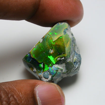 Black Opal 37.86 Carats | Natural Black Ethiopian Opal Rough - Ready for Cutting & Jewelry