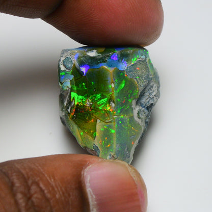 Black Opal 37.86 Carats | Natural Black Ethiopian Opal Rough - Ready for Cutting & Jewelry
