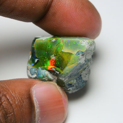 Black Opal 37.86 Carats | Natural Black Ethiopian Opal Rough - Ready for Cutting & Jewelry