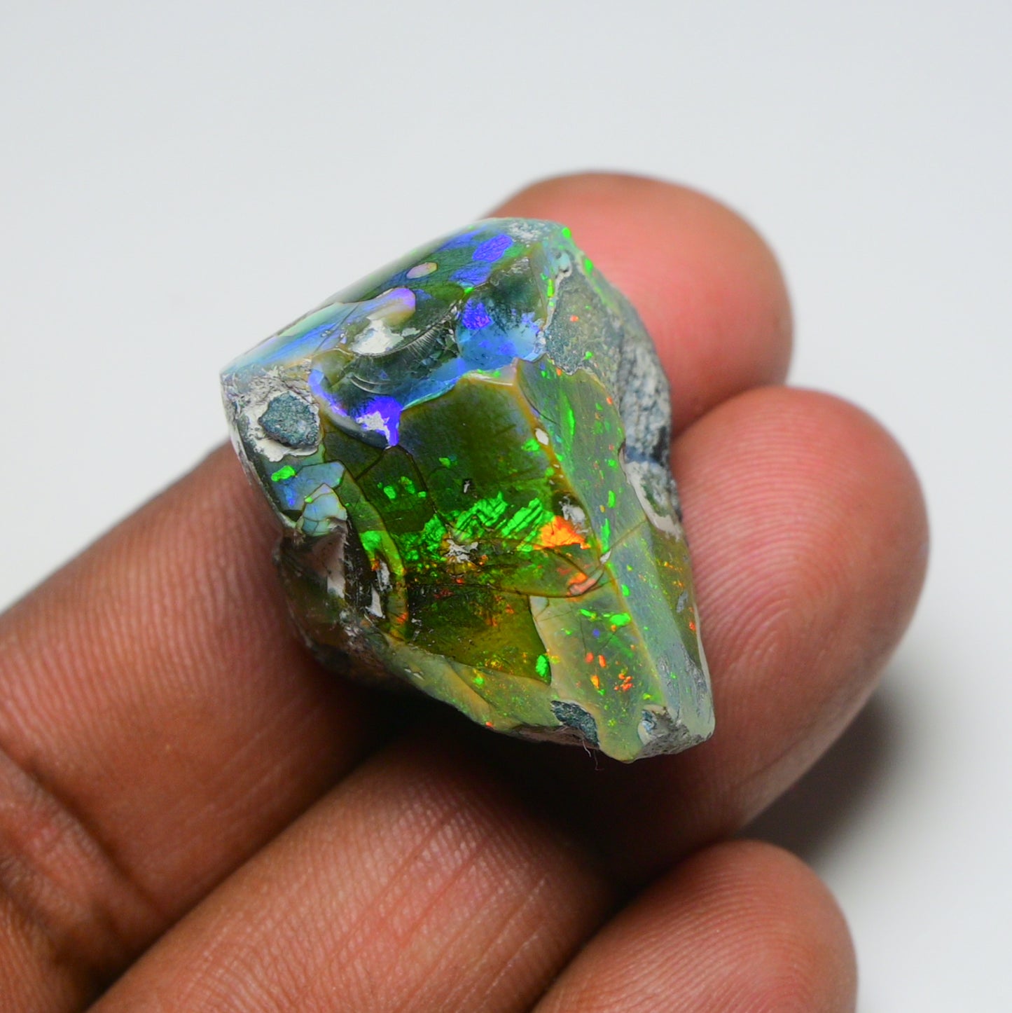 Black Opal 37.86 Carats | Natural Black Ethiopian Opal Rough - Ready for Cutting & Jewelry