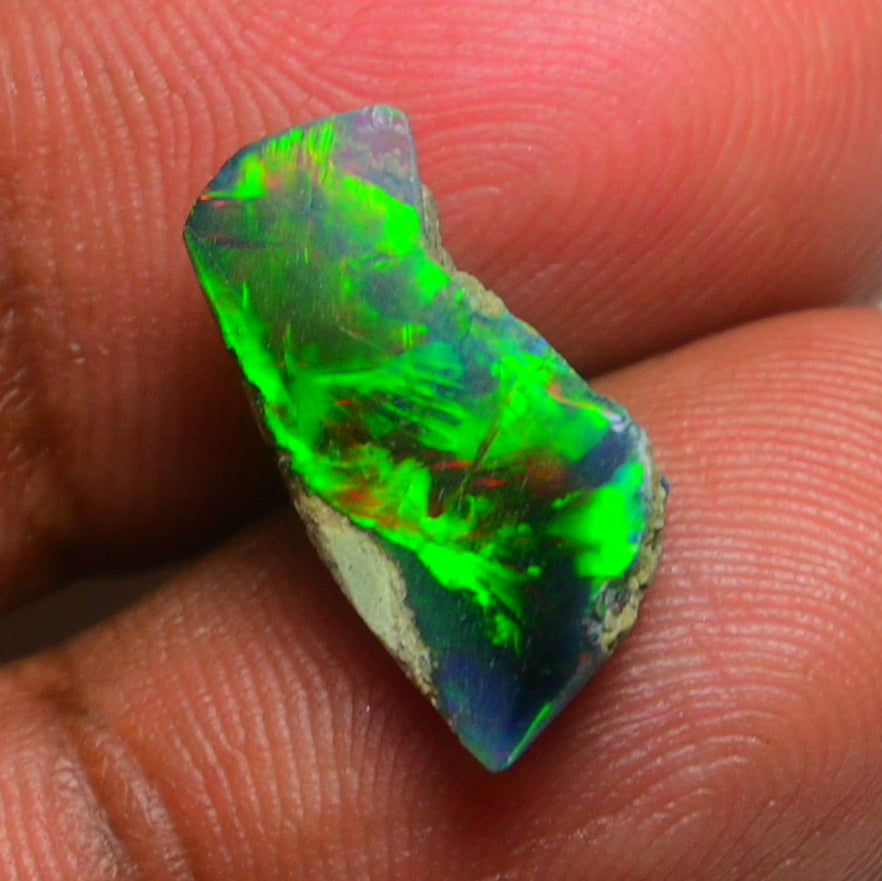 Black Opal 3.45 Carats | Natural Black Ethiopian Opal Rough - Ready for Cutting & Jewelry!