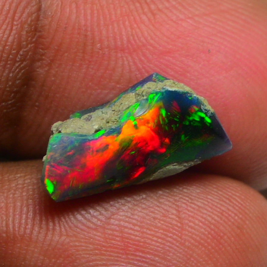 Black Opal 3.45 Carats | Natural Black Ethiopian Opal Rough - Ready for Cutting & Jewelry!