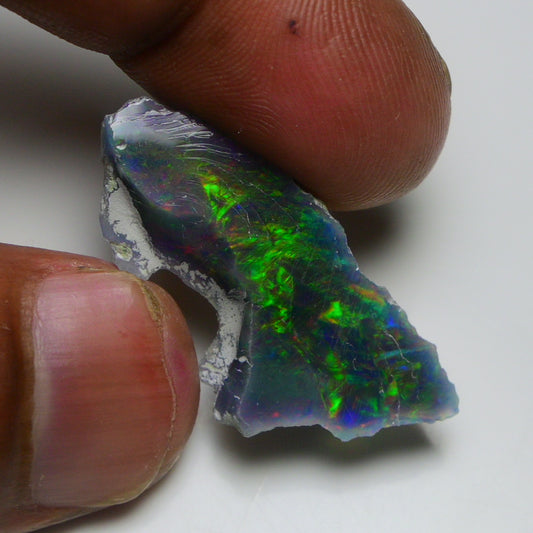 Black Opal 9.70 Carats | Natural Black Ethiopian Opal Rough - Ready for Cutting & Jewelry!
