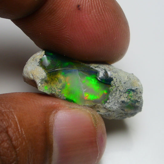 Black Opal 15.90 Carats | Natural Black Ethiopian Opal Rough - Ready for Cutting & Jewelry!