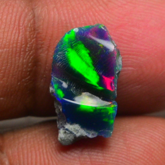 Black Opal 2.85 Carats | Natural Black Ethiopian Opal Rough - Ready for Cutting & Jewelry!
