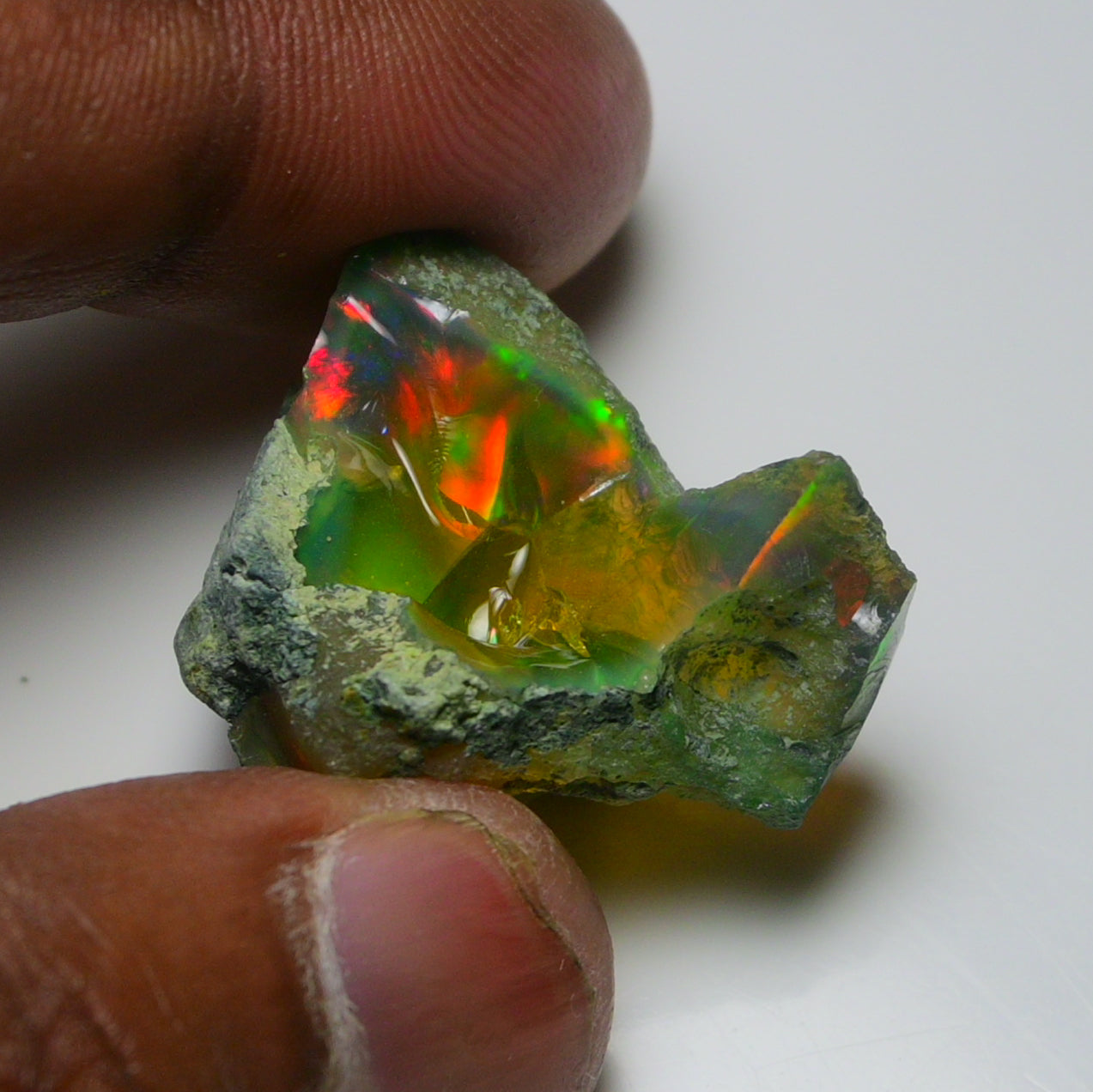 Black Opal 38.15 Carats | Natural Black Ethiopian Opal Rough - Ready for Cutting & Jewelry