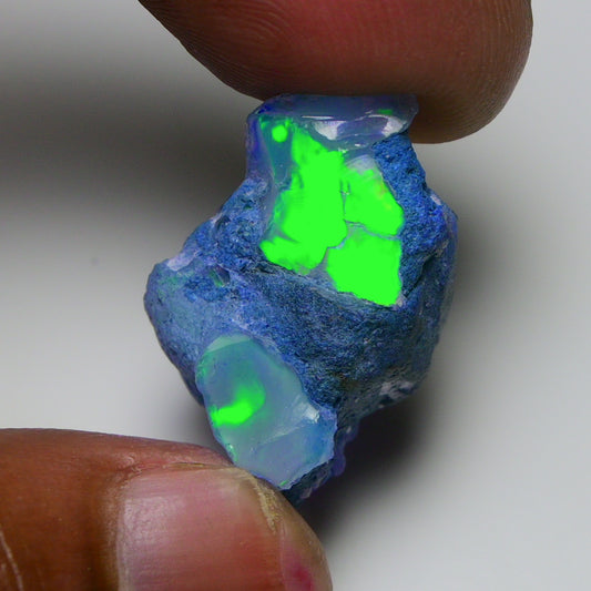Rare Blue Opal 22.50 Carats | Natural Blue Ethiopian Opal Rough - Ready for Cutting & Jewelry!