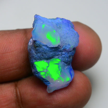 Rare Blue Opal 22.50 Carats | Natural Blue Ethiopian Opal Rough - Ready for Cutting & Jewelry!
