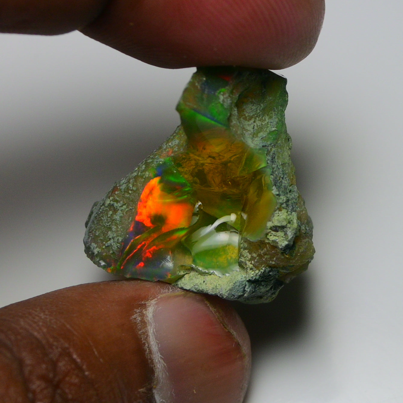 Black Opal 38.15 Carats | Natural Black Ethiopian Opal Rough - Ready for Cutting & Jewelry