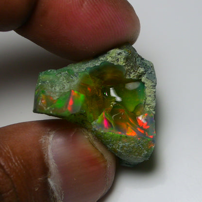 Black Opal 38.15 Carats | Natural Black Ethiopian Opal Rough - Ready for Cutting & Jewelry