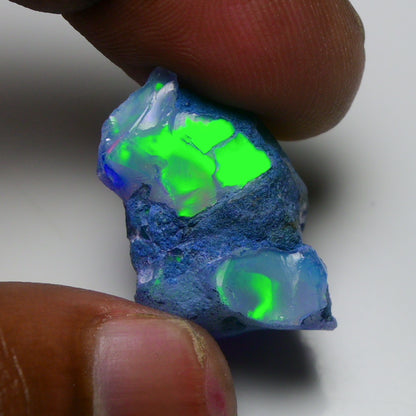 Rare Blue Opal 22.50 Carats | Natural Blue Ethiopian Opal Rough - Ready for Cutting & Jewelry!