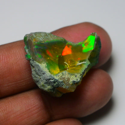 Black Opal 38.15 Carats | Natural Black Ethiopian Opal Rough - Ready for Cutting & Jewelry