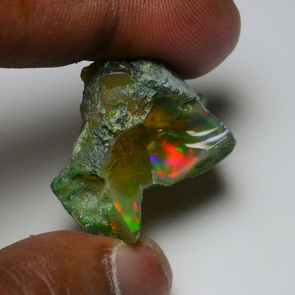 Black Opal 38.15 Carats | Natural Black Ethiopian Opal Rough - Ready for Cutting & Jewelry
