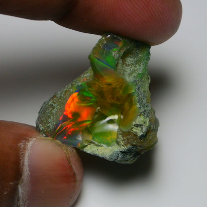 Black Opal 38.15 Carats | Natural Black Ethiopian Opal Rough - Ready for Cutting & Jewelry
