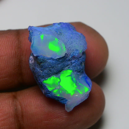 Rare Blue Opal 22.50 Carats | Natural Blue Ethiopian Opal Rough - Ready for Cutting & Jewelry!
